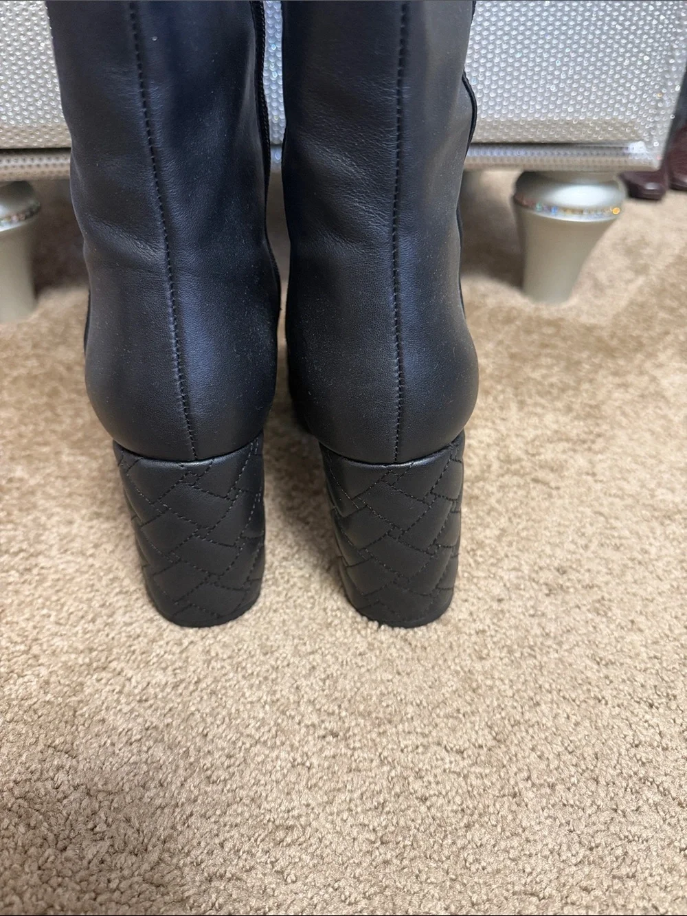Kurt Geiger Black Over-the-Knee Platform Block Heel Boots